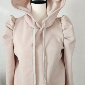 SHEIN Essnce Plus Puff Sleeve Drawstring Hoodie Thermal